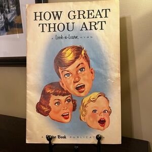 1960 Large Sunday School Teacher Look-n-Learn Hymn Book Religious